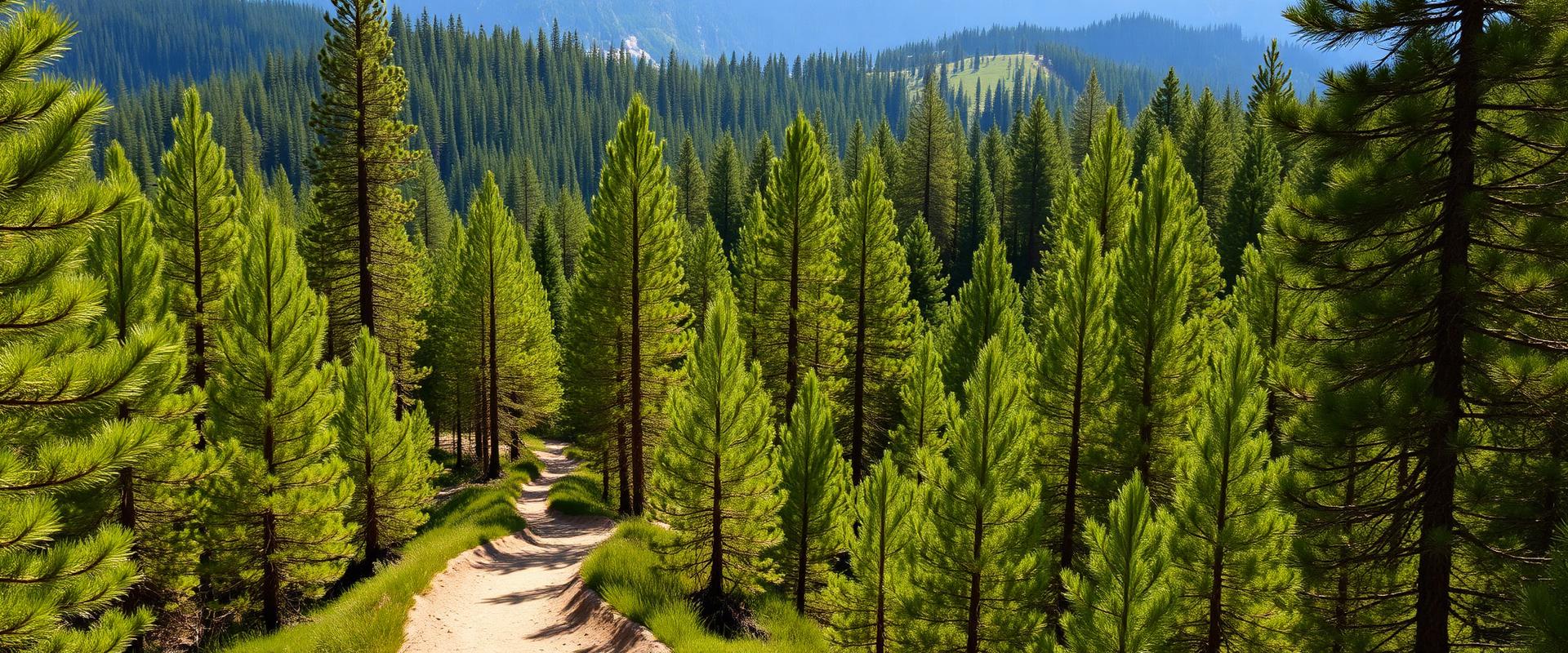 Pine forest trail in the Colorado mountains